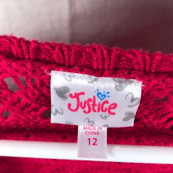 Girls 12 Justice Poncho sweater - Picture 3 of 4